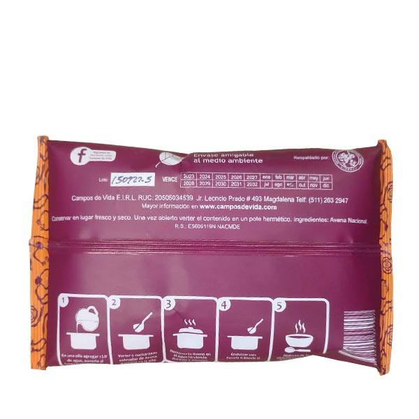 Avena nacional 450Gr. - Campos de Vida