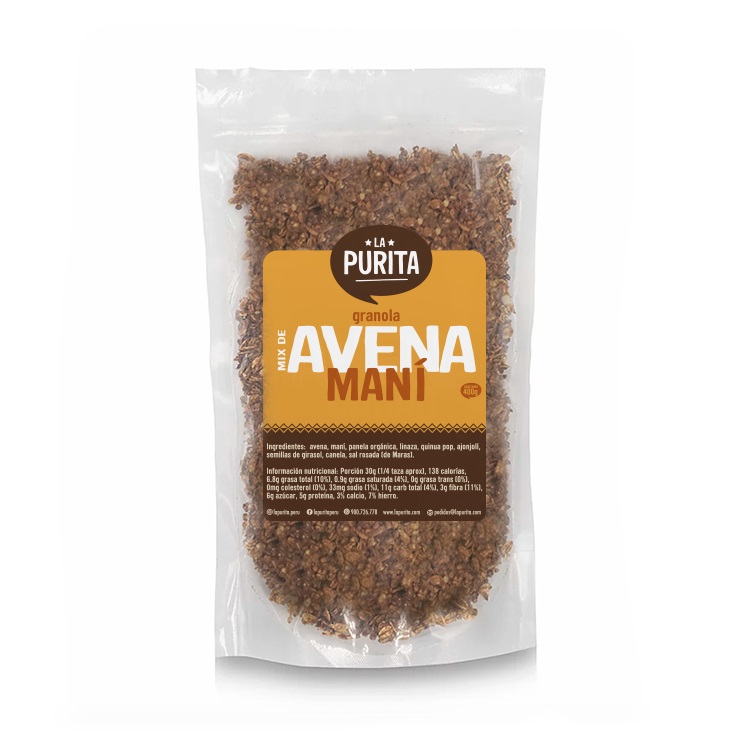 Granola Mix Avena Maní- La Purita