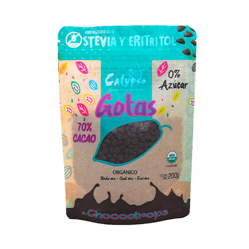 Chocolate en Gotas al 70% Sin Azúcar con Eritritol 200gr - Calypso