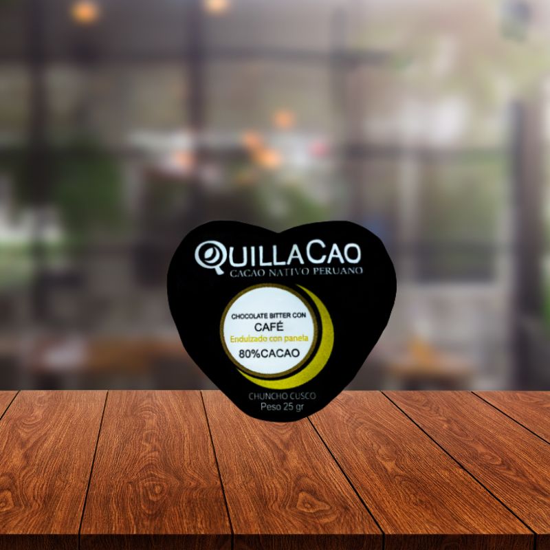 CHOCOLATE 80% CORAZON CAFE 25 GR - QUILLACAO