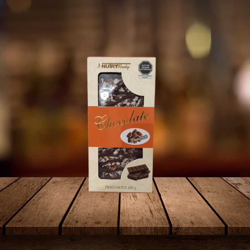 BARRA CHOCOLATE PECANA 100G -NUTRY BODY