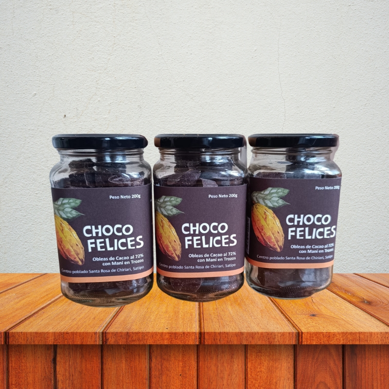 OFERTA 3x90 - Choco Felices con maní 72% 200gr - BB
