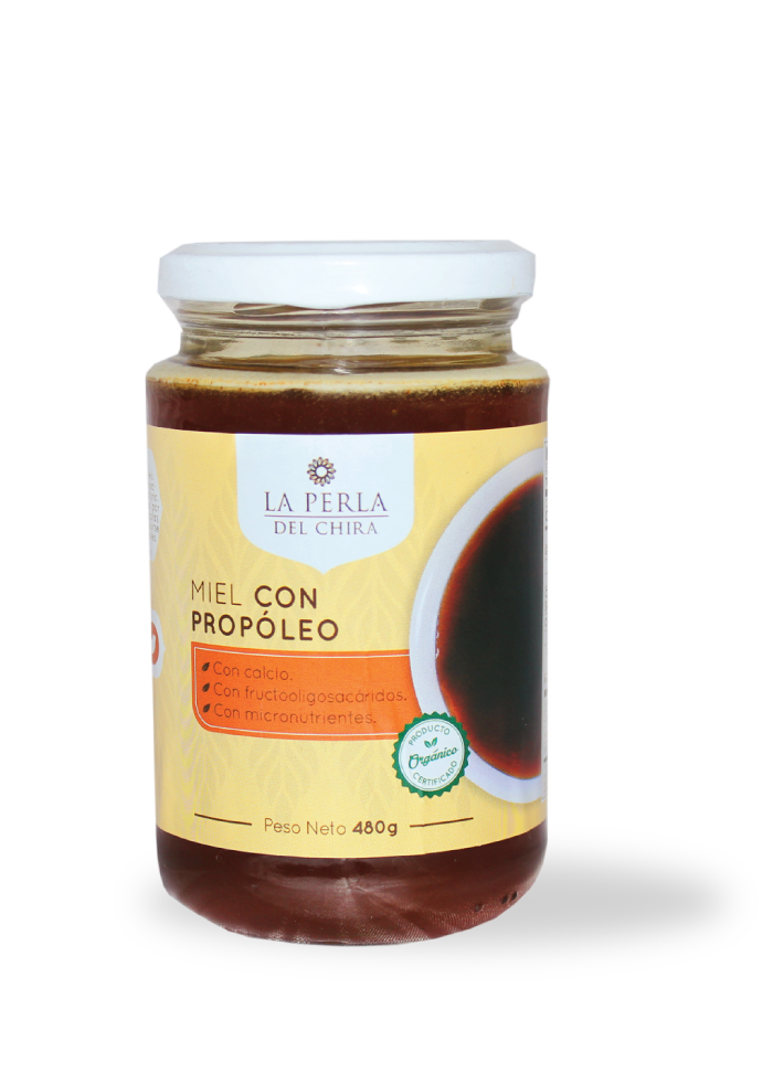 MIEL CON PROPOLEO ORGANICA 480 GR - LA PERLA DEL CHIRA