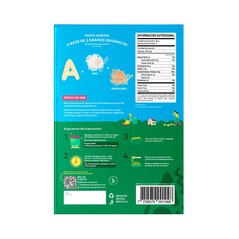 Pasta Andina Letritas Sin Gluten 227G - América Orgánica