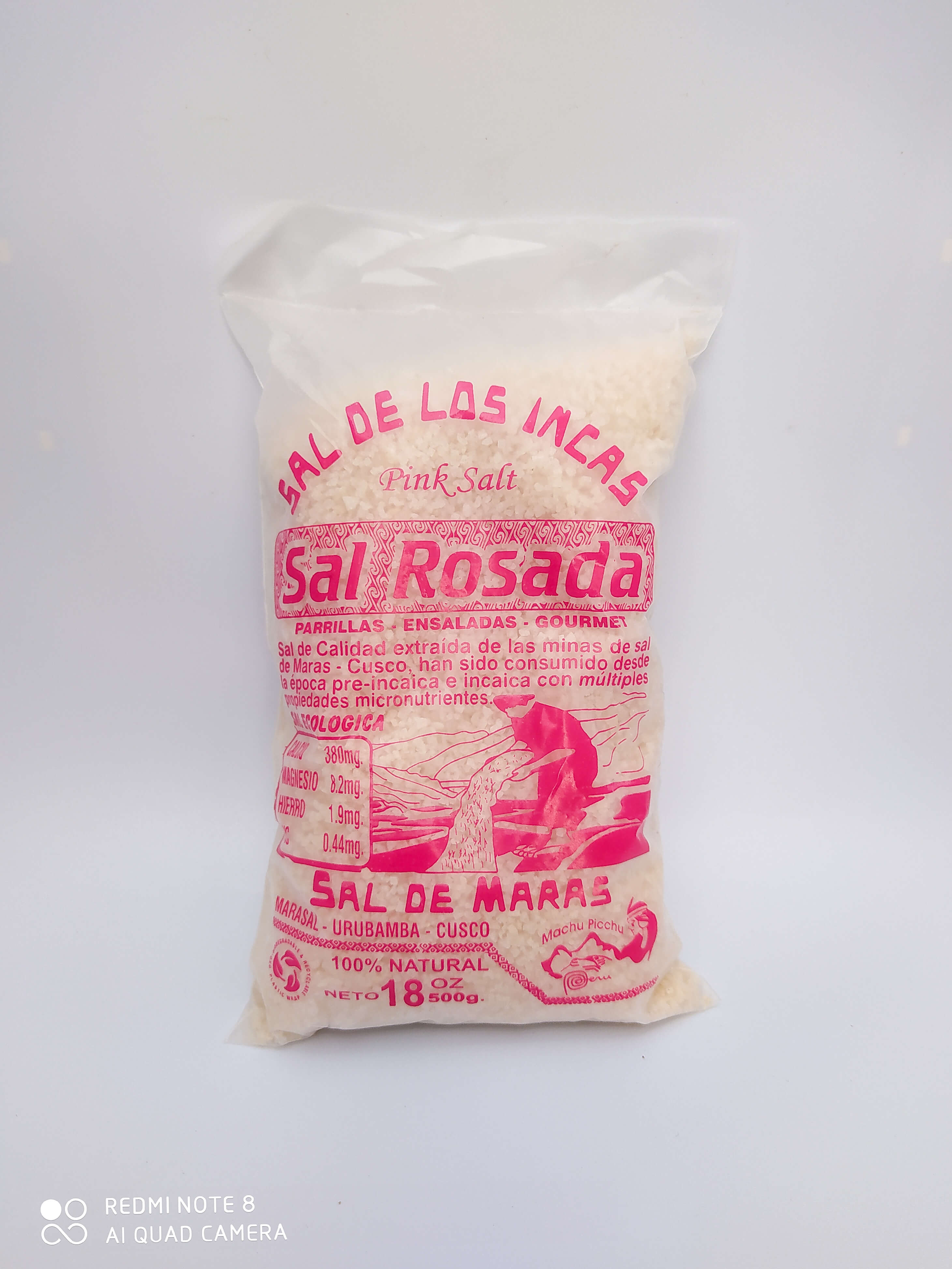 SAL ROSADA GRANO GRUESO 500 GR - SAL DE LOS INCAS 