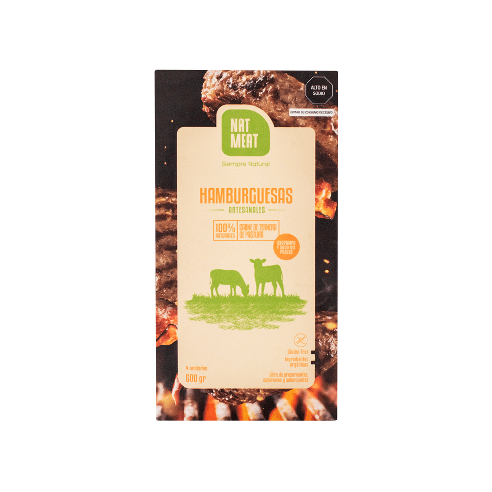 Hamburguesa de Carne de Pastura (Caja x4 und) - Nat Meat
