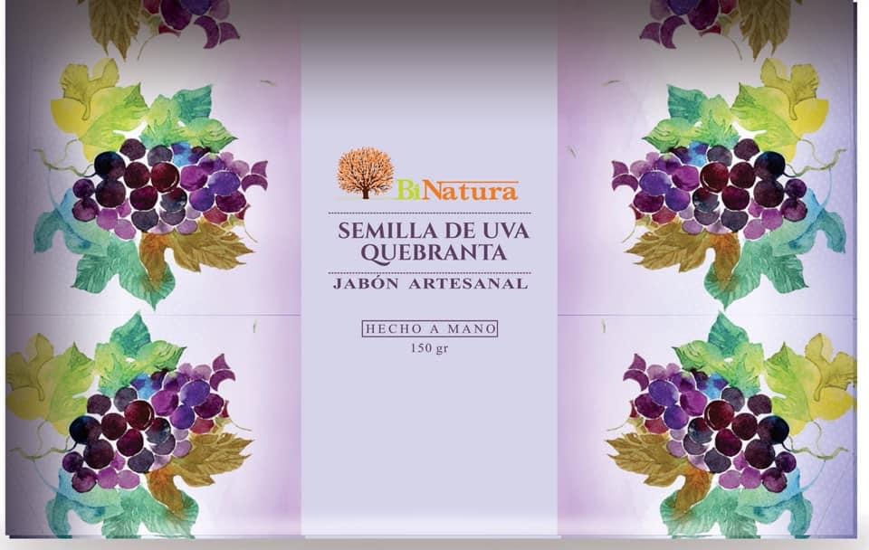 Jabon Barra Semilla Uva Quebranta 150gr - Binatural