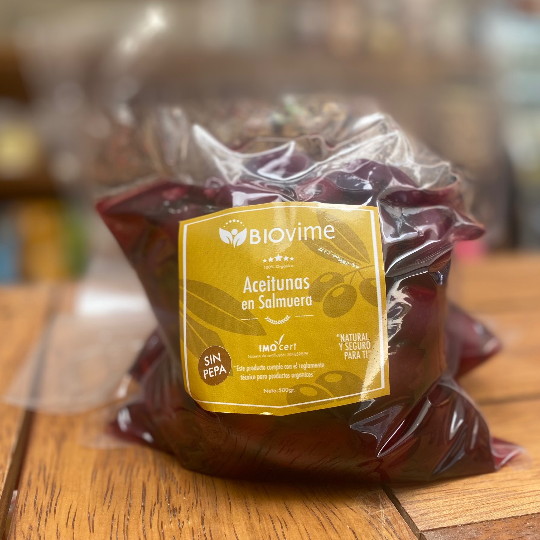 Aceituna Botija Orgánica Entera 500gr - Biovime