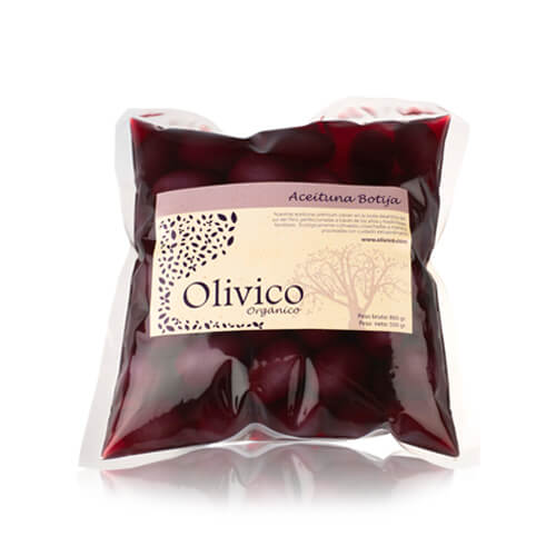ACEITUNA BOTIJA SIN PEPA ORGANICA 250 GR - OLIVICO