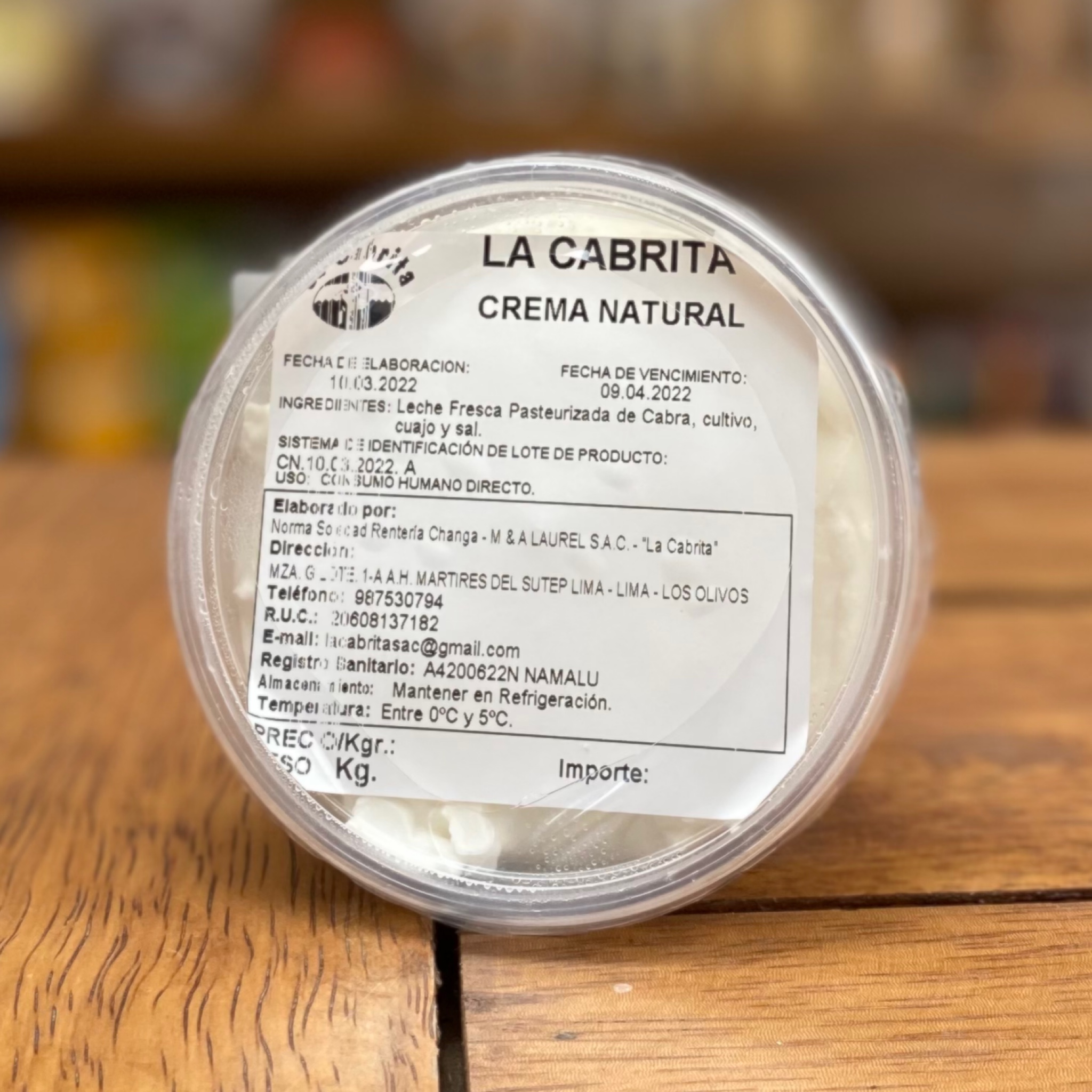 Queso Crema natural 200gr - La Cabrita