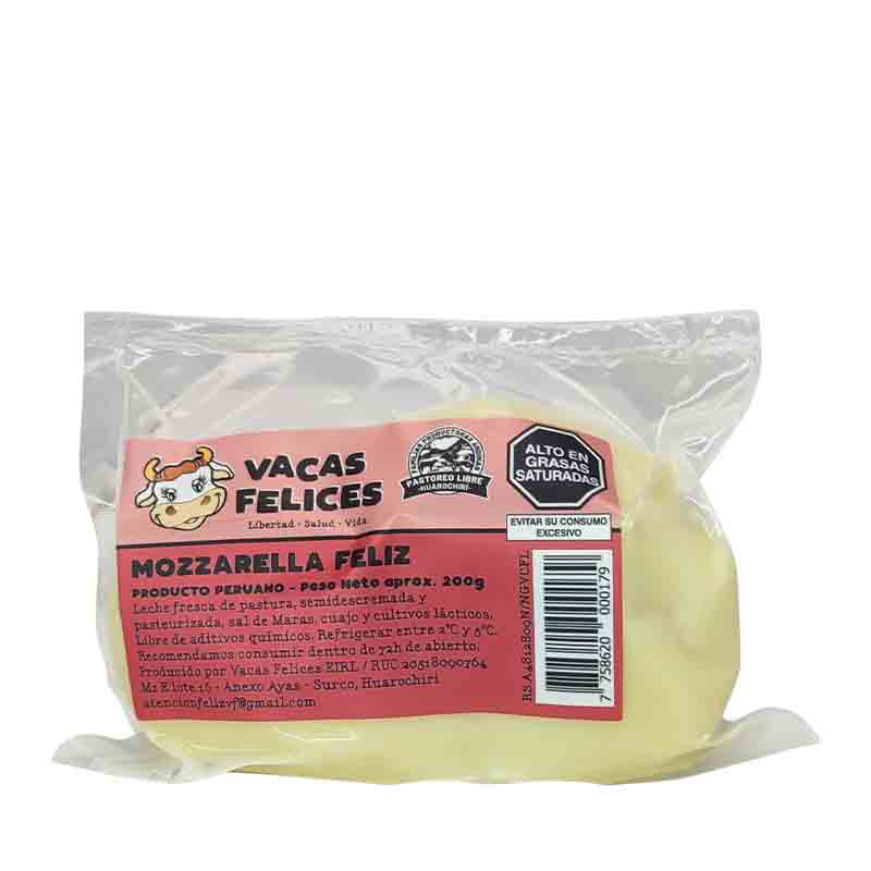 Queso Mozarella 200gr - Vacas Felices