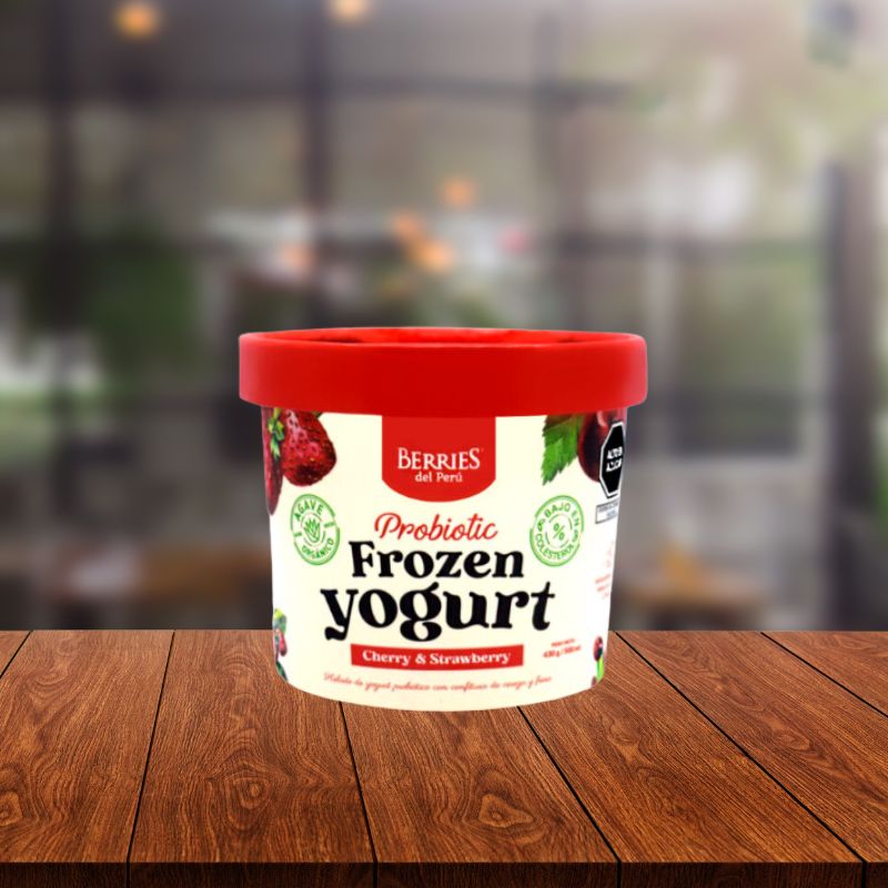 FROZEN YOGURT CHERRY Y STRAWBERRY 500ML - BERRIES DEL PERU
